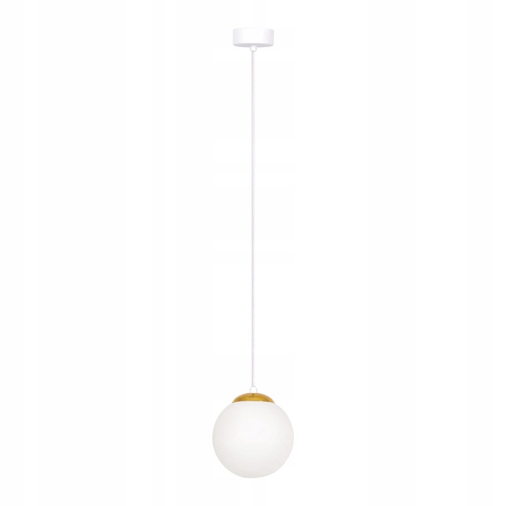 Lampa Suspendata ELMO, Glob Sticla Alba, Soclu E14, Design Modern