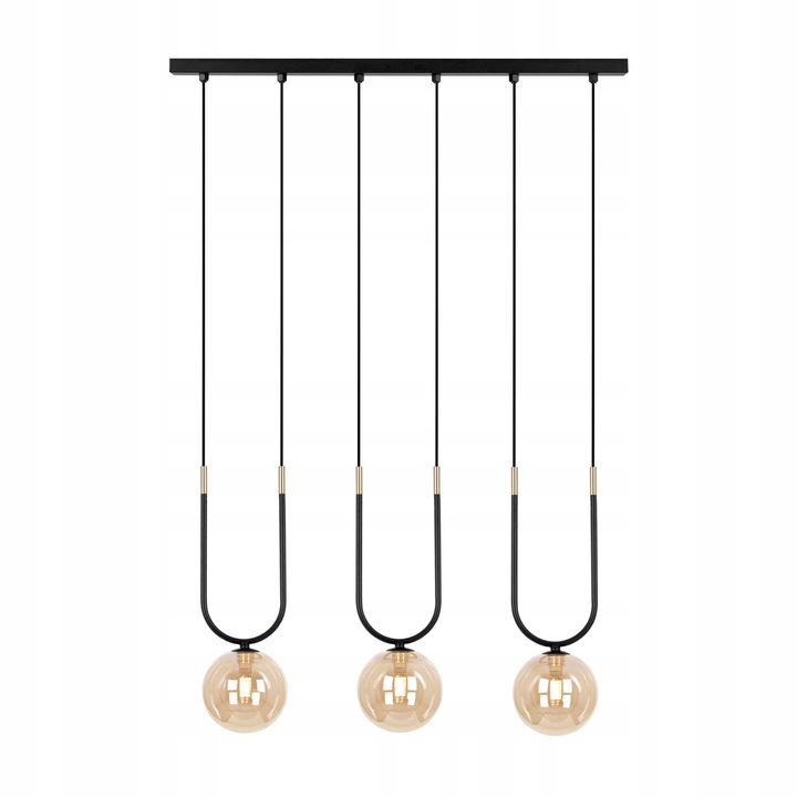 Kaja GOLDI K-5596 Függőlámpa, 3x G9, Fekete/Arany