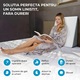 Perna Ortopedica Triunghiulara Elindor® pentru Pat, Perna din Spuma cu Memorie, Suport Spate, Cap, Post-Operator, Anti-Reflux, Antisforait, Antirid, Husa Detasabila cu Fermoar, 61 x 61 x 19 cm, Alb / Gri