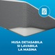 Perna Ortopedica Triunghiulara Elindor® pentru Pat, Perna din Spuma cu Memorie, Suport Spate, Cap, Post-Operator, Anti-Reflux, Antisforait, Antirid, Husa Detasabila cu Fermoar, 61 x 61 x 19 cm, Alb / Gri