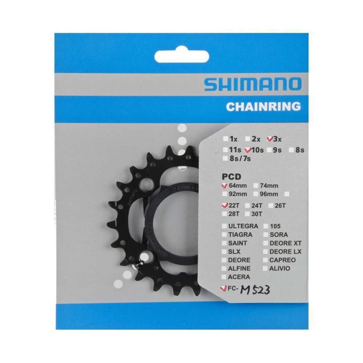 Foaie Shimano FC-M523 22T-AN neagra cu protectie