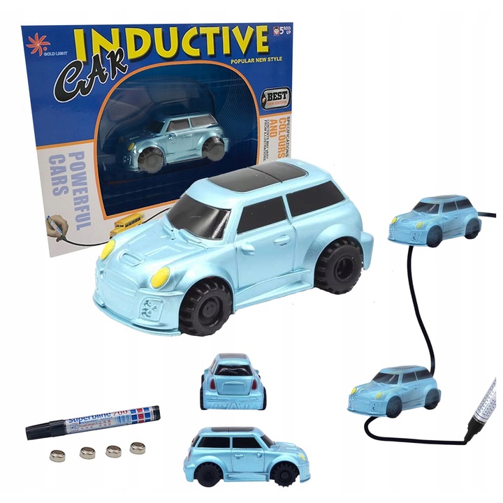 Masinuta Magica pe Traseu, set, marker inclus, plastic, culori vibrante