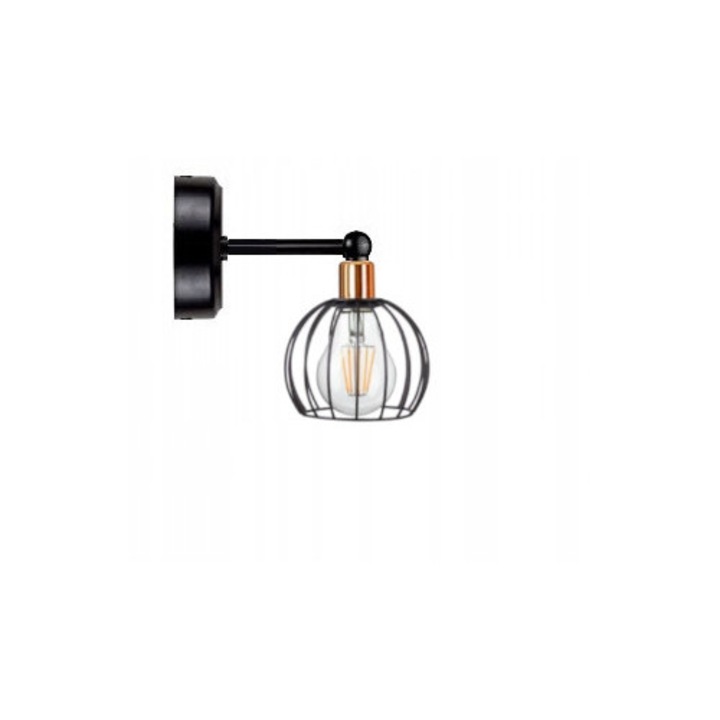 Lustra de perete Komat Druciak E27 Negru/Cupru 25x30cm