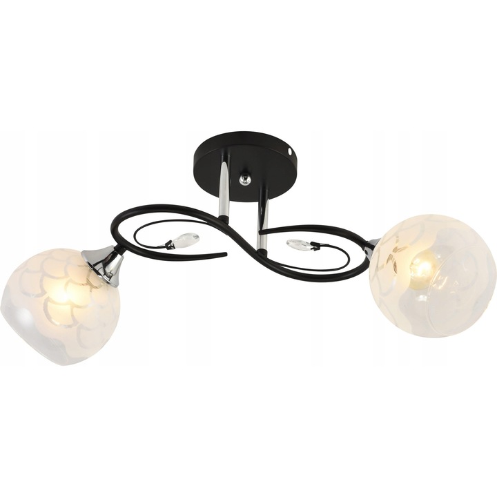 Lustra lincoln, Lampex, 2xE27, negru, 25x30cm