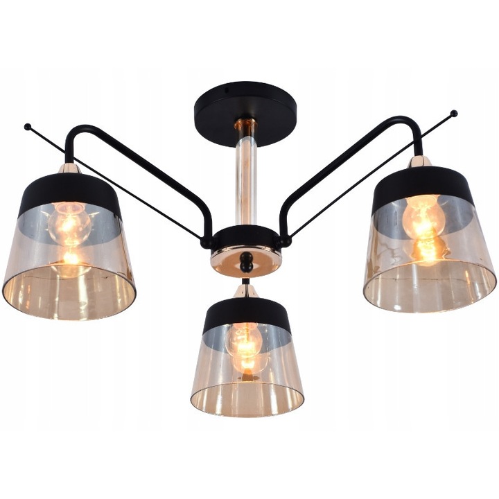 Csillár, Lampex, Egalo 3 Glamour Arany üveg nappali