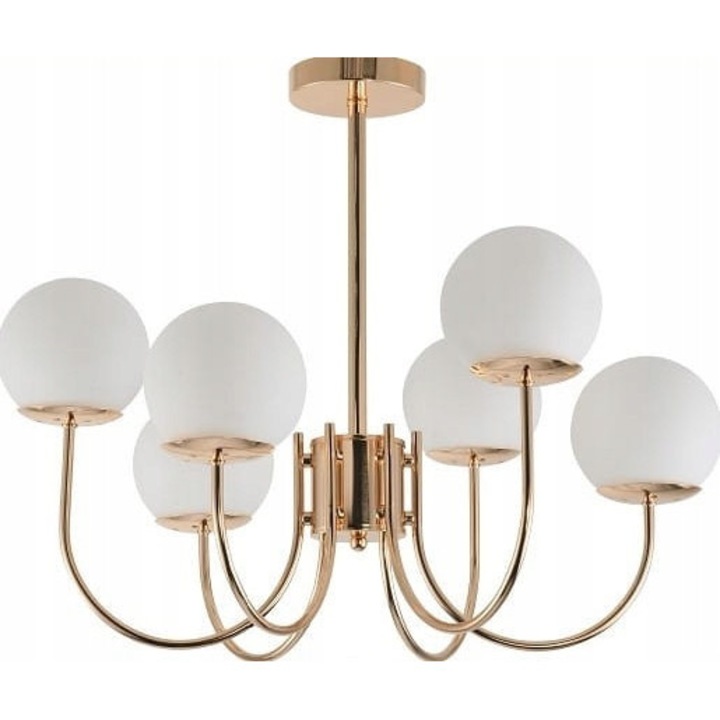 Lustra Lampex Freia, 6xE14, auriu, 55x60cm