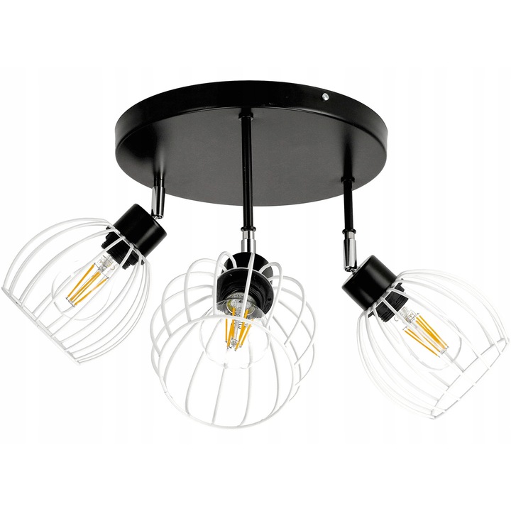 Plafoniera LED Suspendata BERGE, Sfera metalica, 3 dulii E27, interior, IP20