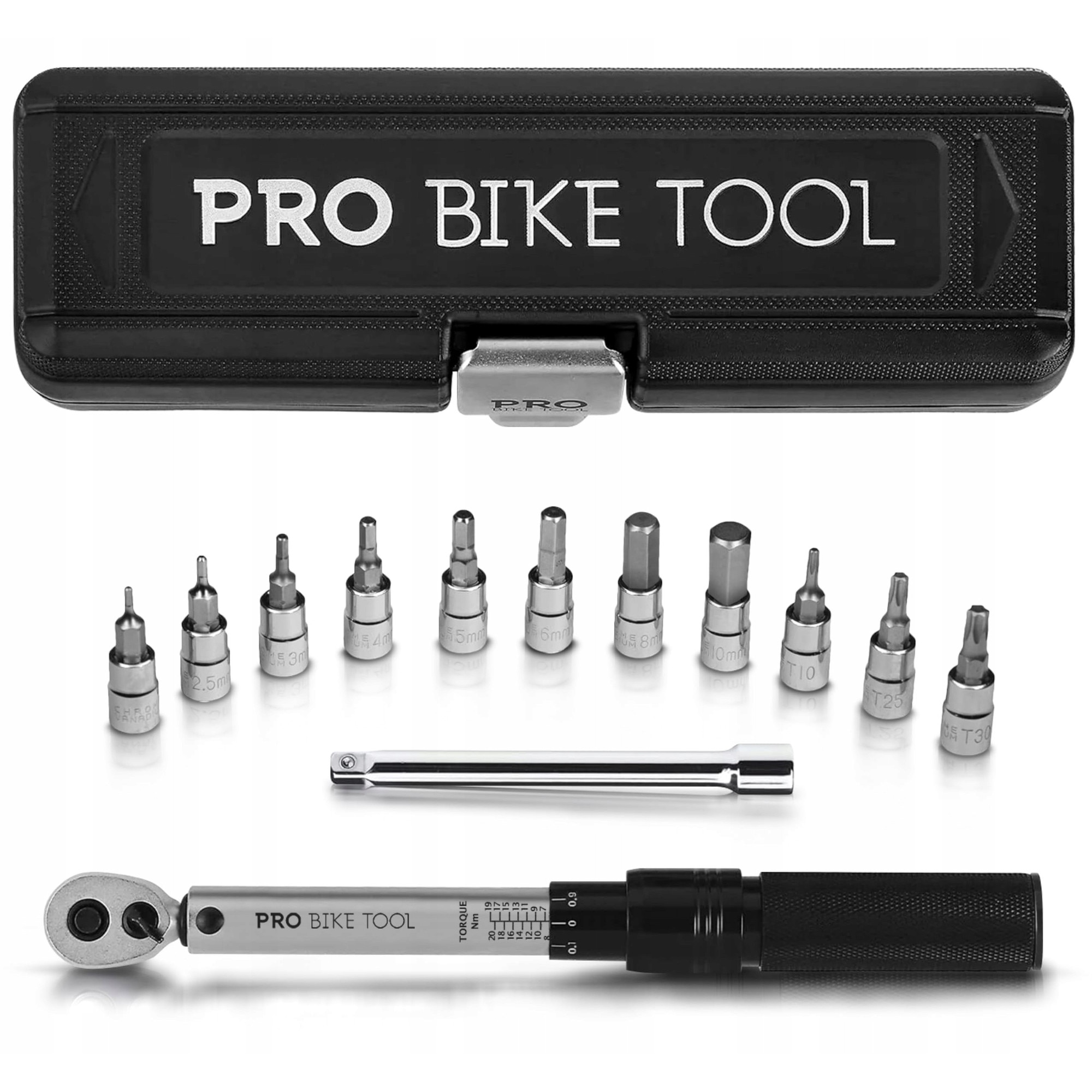 Set cheie dinamometrică PRO BIKE TOOL 2-20 Nm, bit hexagonal și