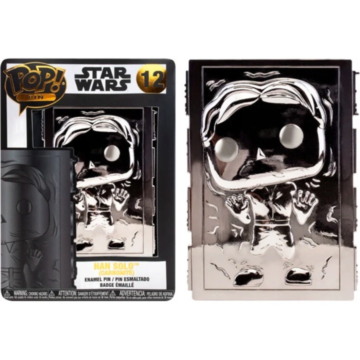 Insigna Funko Star Wars Han Solo karbonitban, vinil, 4.6cm, gyűjtőknek