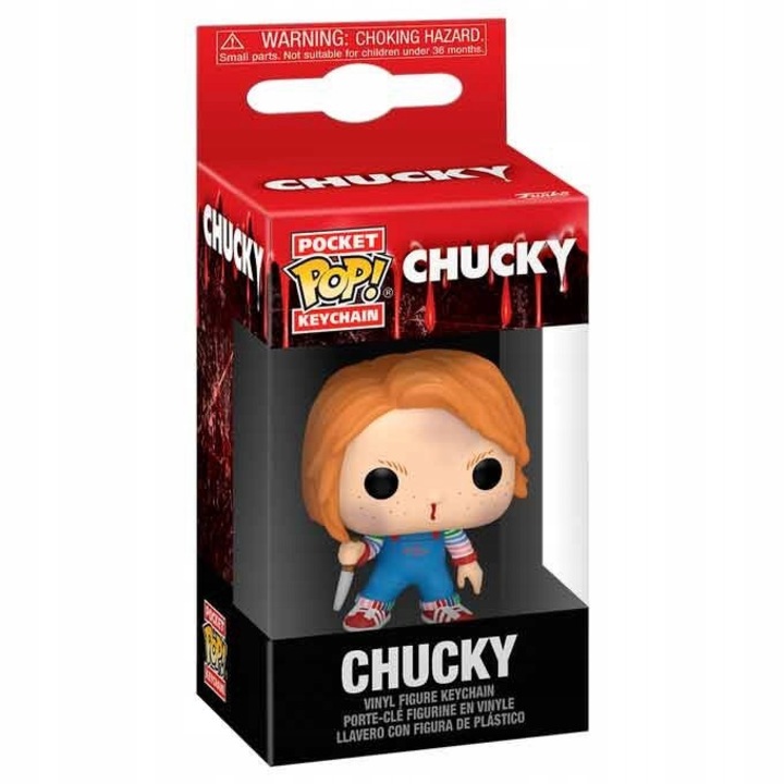 Figurină Chucky Funko POP Keychain, 4 cm, cutie de colecție, 7.5x5x4 cm