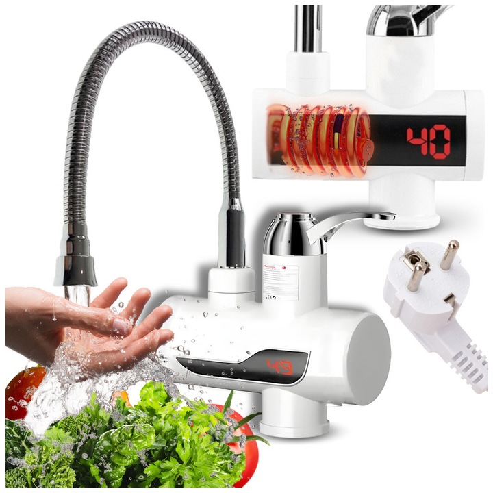 Incalzitor de apa instant BRISO 3000W, LCD, 2-2,5L/min, IPX4, 1m