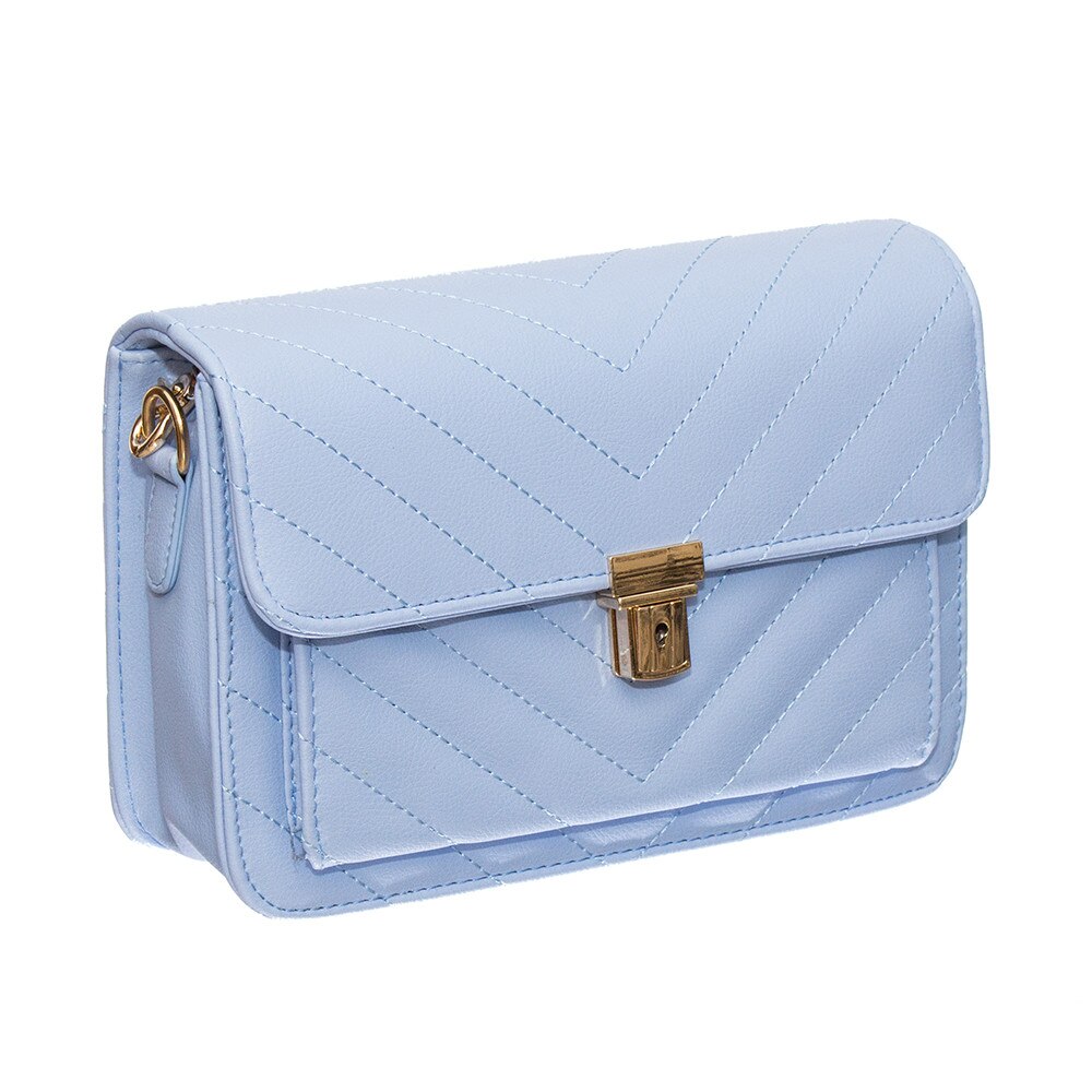 Geanta de dama Chiara bleu din piele ecologica, 23 x 16 x 8 cm