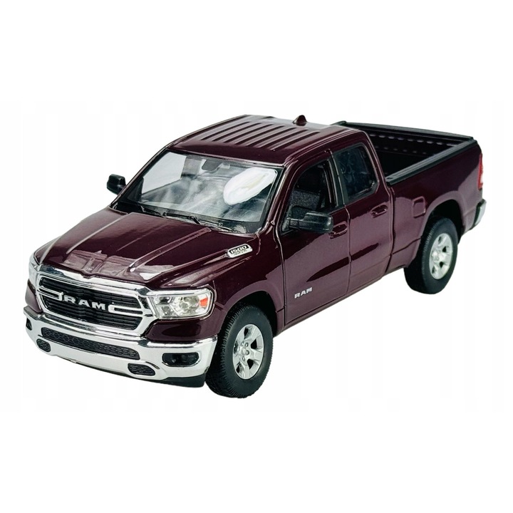 Welly Dodge Ram 1500 fém kisautó, 1:24, piros, 19.5x8.5x6.5cm