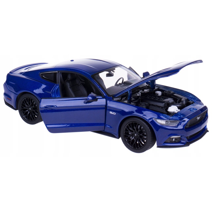 Welly gyűjtői autó, Ford Mustang GT 2015, 17x9x6,5cm, kék