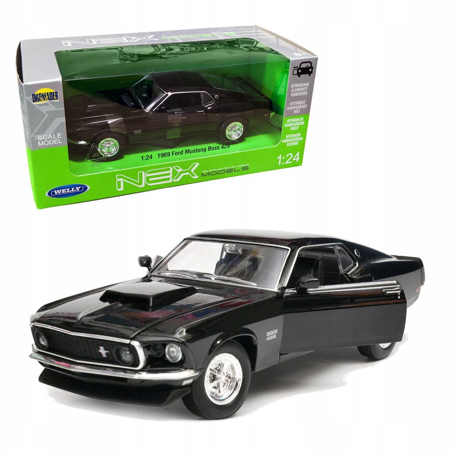 Mașinuță de Colecție Ford Mustang BOSS 429 1969, 1:24, metal