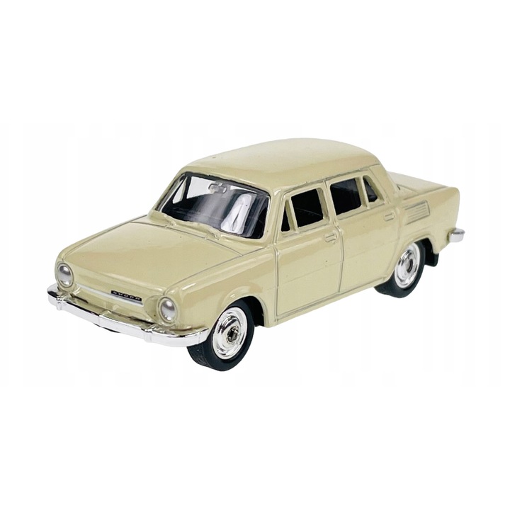 Játékautó, Welly, Skoda 100 modell, metál, 1:60, 7,5x2,8x2,3cm