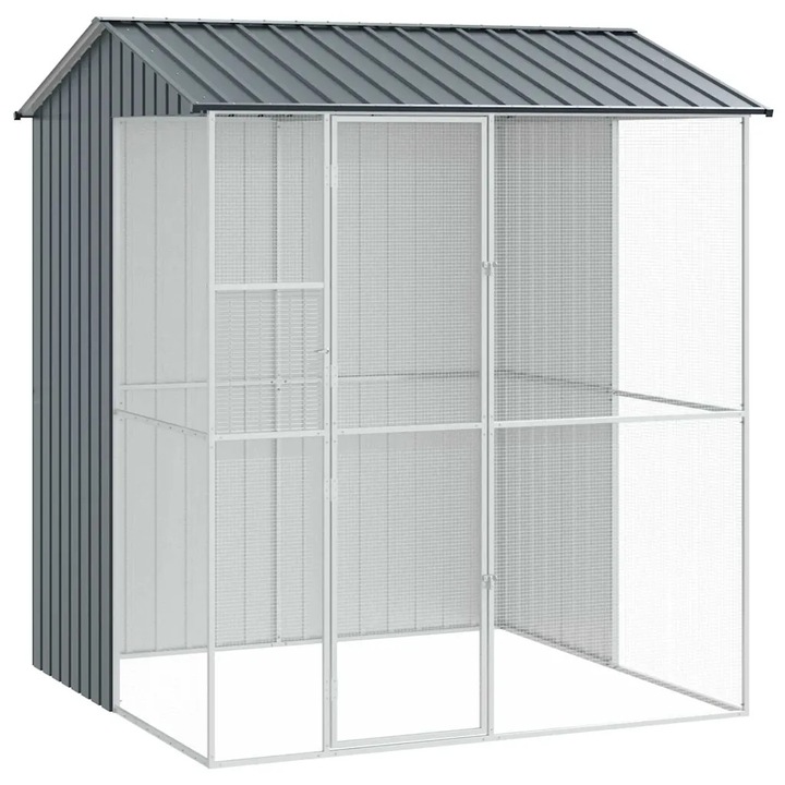 Cusca pentru pasari vidaXL, Antracit 215 x 210 x 247 cm Otel galvanizat