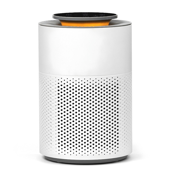 AirBliss™ légtisztító, 3 az 1-ben szűrő HEPA H13, aktív szén, előszűrő, por elleni, antibakteriális, hangulatvilágítás, érintőképernyő, 3 üzemmód, alvó mód, automata mód, időzítő, automatikus kikapcsolás, hordozható, csendes, fehér