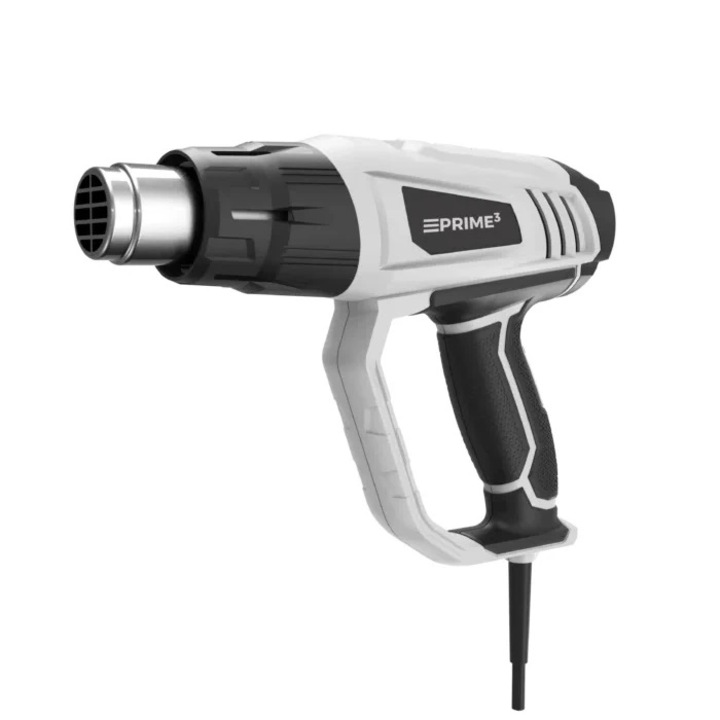PRIME3 THG51 hőlégfúvós forrasztópisztoly, 2000W, 600°C, 6 tartozék, 23,8x7,5x22cm
