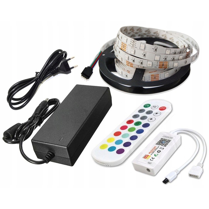 Set Banda LED RGB 5m WiFi Smart TUYA Android iOS Control Vocal