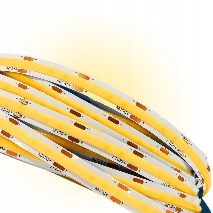 LED COB szalag 12V 8W/m 3000K meleg fehér, 1m