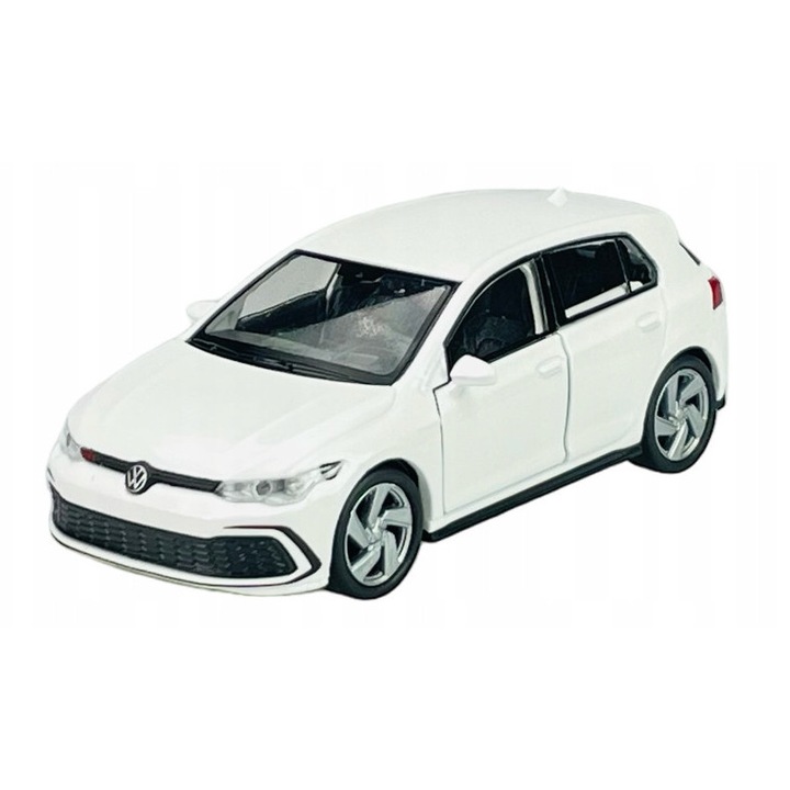 Welly Volkswagen Golf 8 GTI fém játékautó, fehér, 1:34, méretei 11.5x5.5x4cm