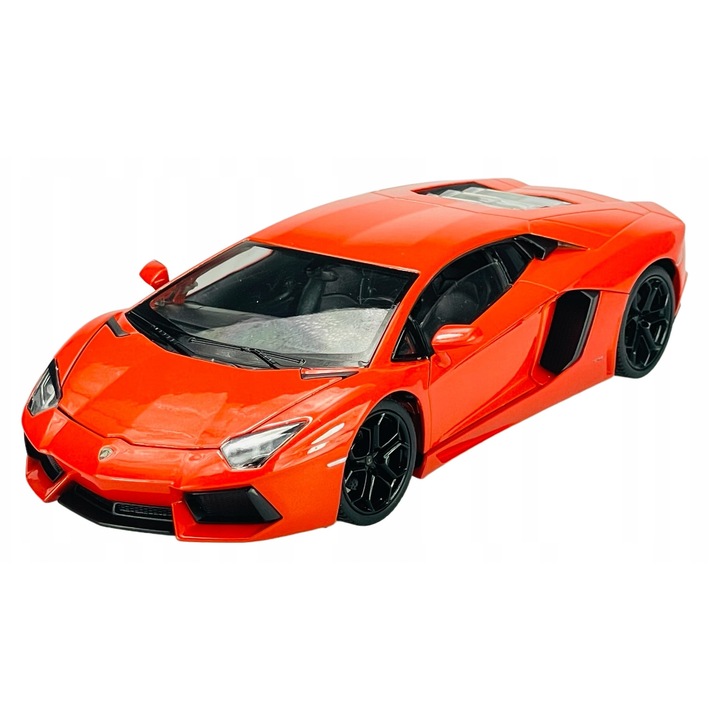 Fém játékautó Lamborghini Aventador LP700-4, Welly, 1:24, narancssárga, 18x8cm