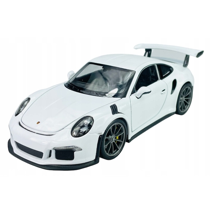 Макет на кола Porsche 911 GT3 RS 1:24, метален, бял, 18.5x8x5.5см