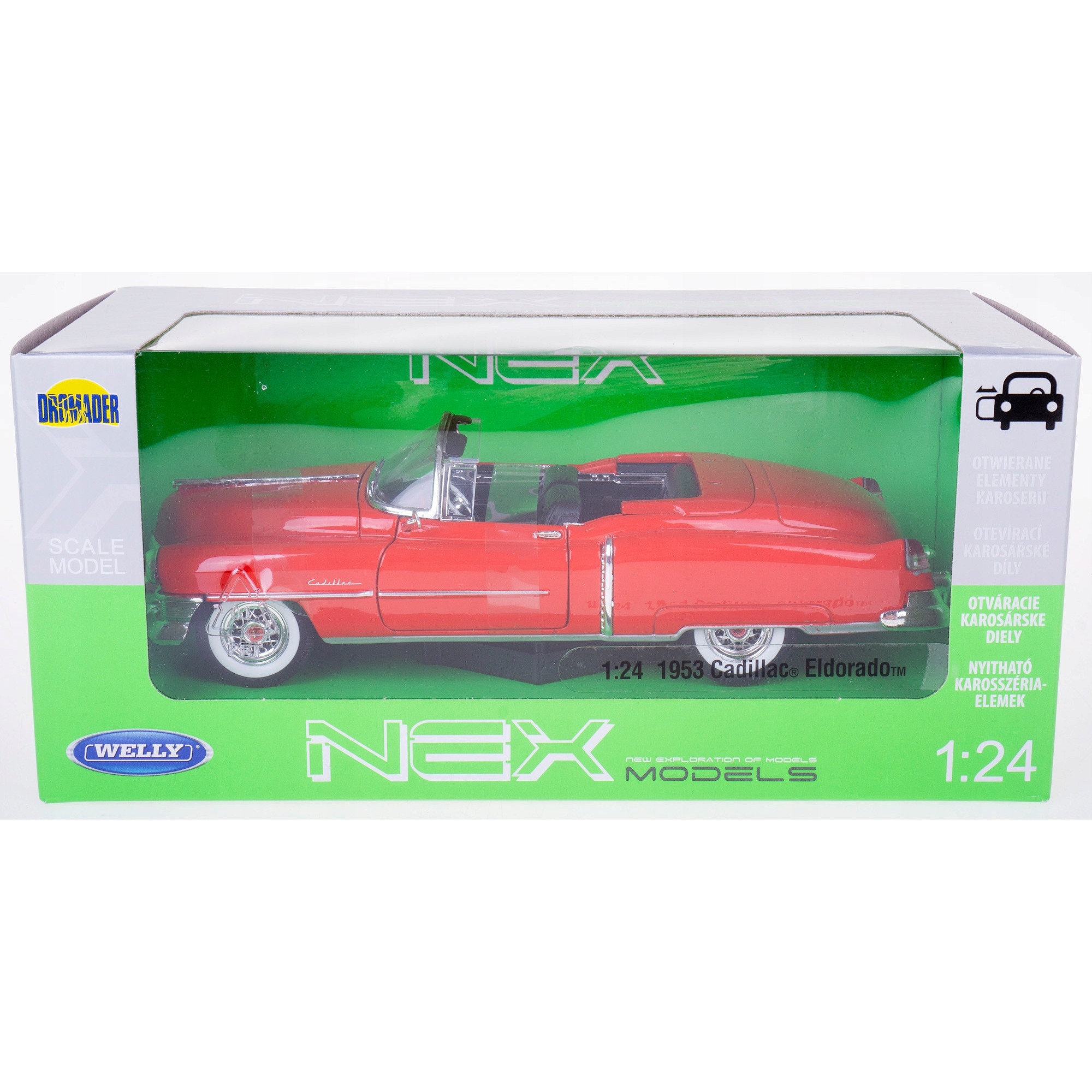 Masina de jucărie Cadillac Eldorado 1953, Welly, metal, 1:24, roșu