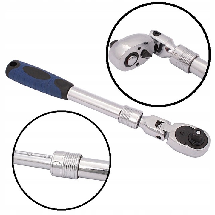 Cheie cu clichet XL-Tools, telescopic, 1/2", 350x490mm, 72 dinti