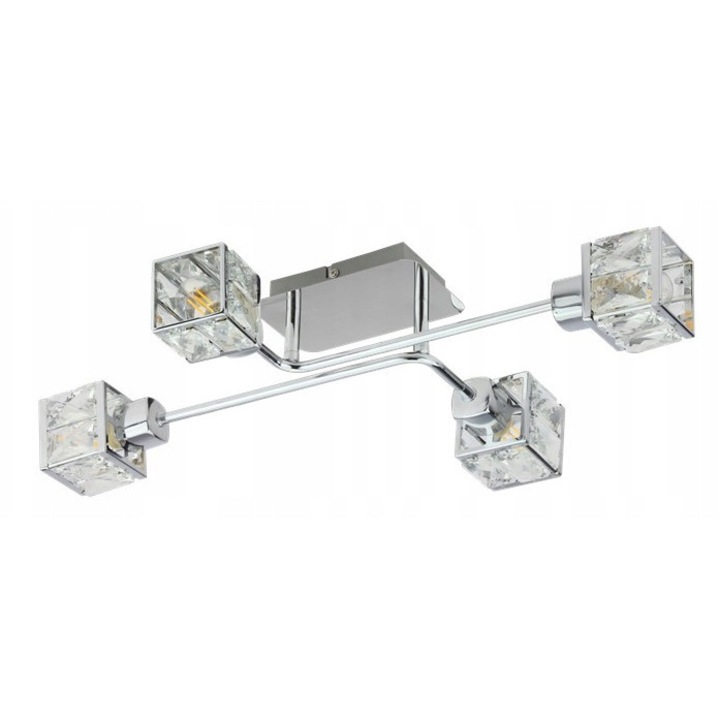 Lampa suspendata Krislamp Apollo KR 388-4PL, 4x40W, E14, crom, cristal