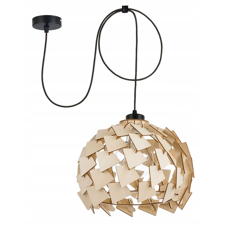 Висяща лампа в лофт стил E27 Черен паяк с XL абажур