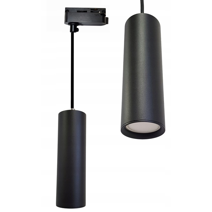 LED-ONE TUBA függőlámpa 17cm, fekete, 1x GU10, állítható magasság 160cm-ig