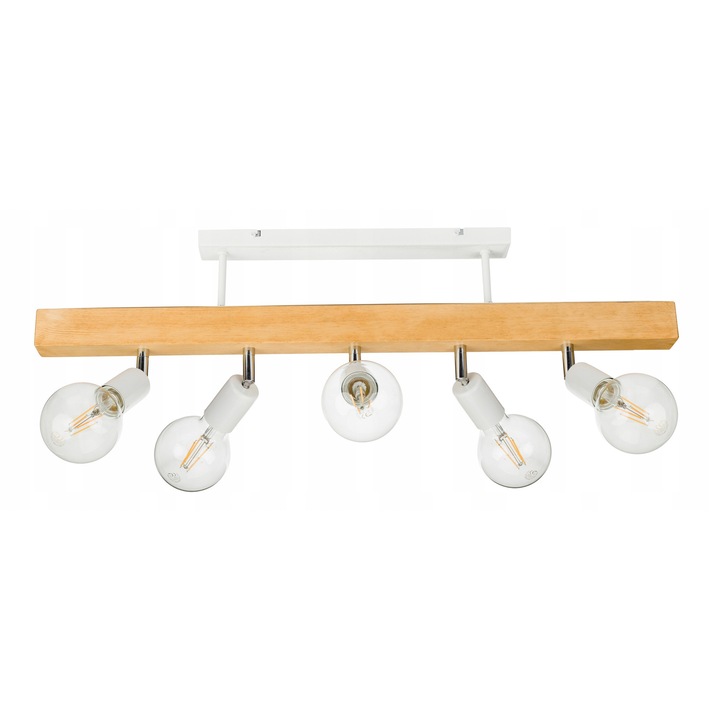 Lampa Suspendata Loft Lemn Alba 5x E27