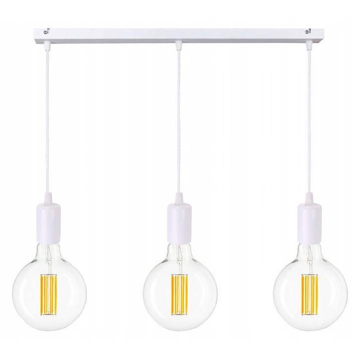 LED-ONE ZWIS 3x E27 csillár, fehér, 60x5x2,5cm, maximális magasság 100cm