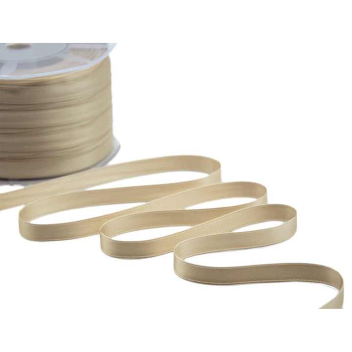 Szatén szalag, bézs, 5mm, 300 yard