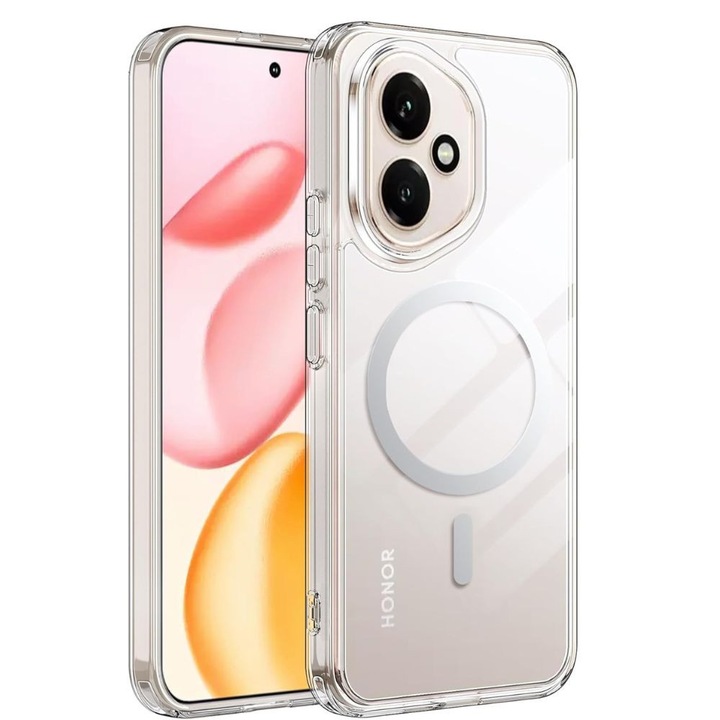 Husa pentru Honor 400 5G, G-Tech TPU, Compatibila cu incarcarea wireless MagSafe, Transparenta