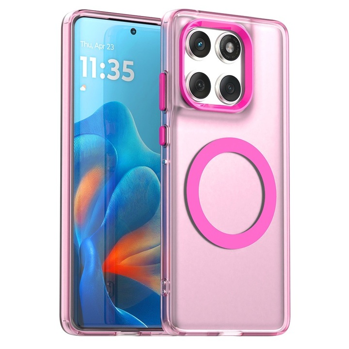 Калъф за Motorola Edge 60 / Edge 60 Fusion DaDen® CandyCase, Противоударен, Безжично зареждане, Защитени бутони, Розов