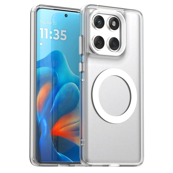 Калъф за Motorola Edge 60 / Edge 60 Fusion DaDen® CandyCase MagSafe, Противоударен, Безжично зареждане, Защитени бутони, Бял