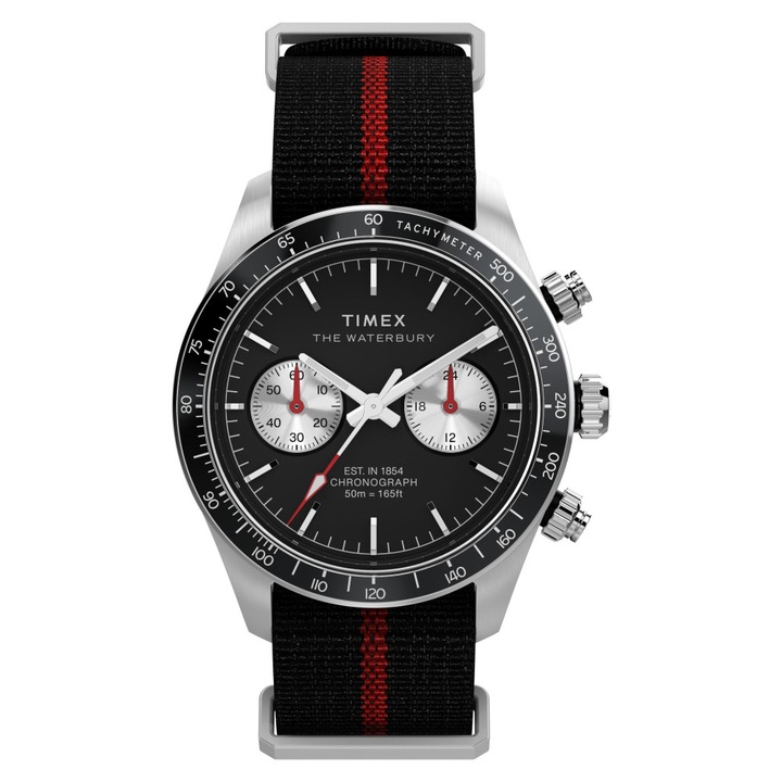 Ceas barbatesc Timex Waterbury Heritage Chronograph, 39mm, curea din piele, rezistent la apa 50m
