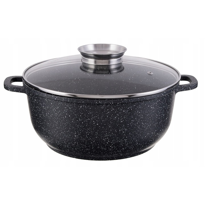 Crata cu capac Edenberg, 4.5L, marmura, 24x32cm, set