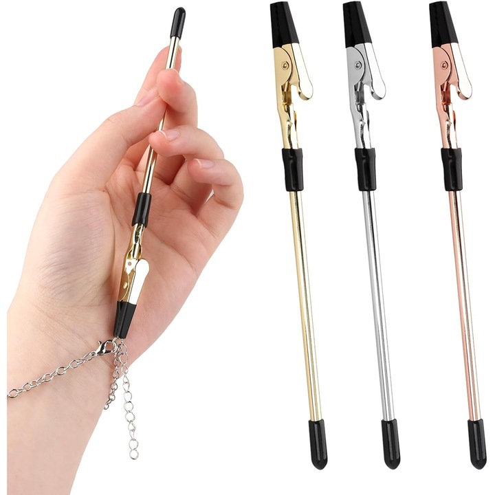 Set 3 piese instrumente auxiliare pentru bratara, YDCY, aur roz, aur, argint, anti-alunecare