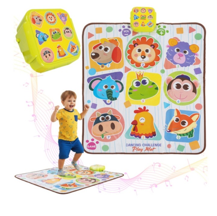 KESNUP interaktív zenei szőnyeg, 9 mező, 4 mód, többszínű, 82x65cm