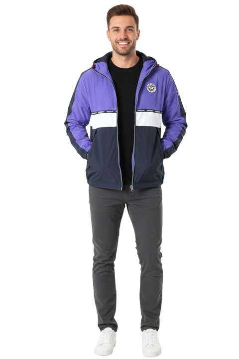 Geaca sportiva de vant, Geographical Norway, Aplus, albastru, poliamida, XL INTL