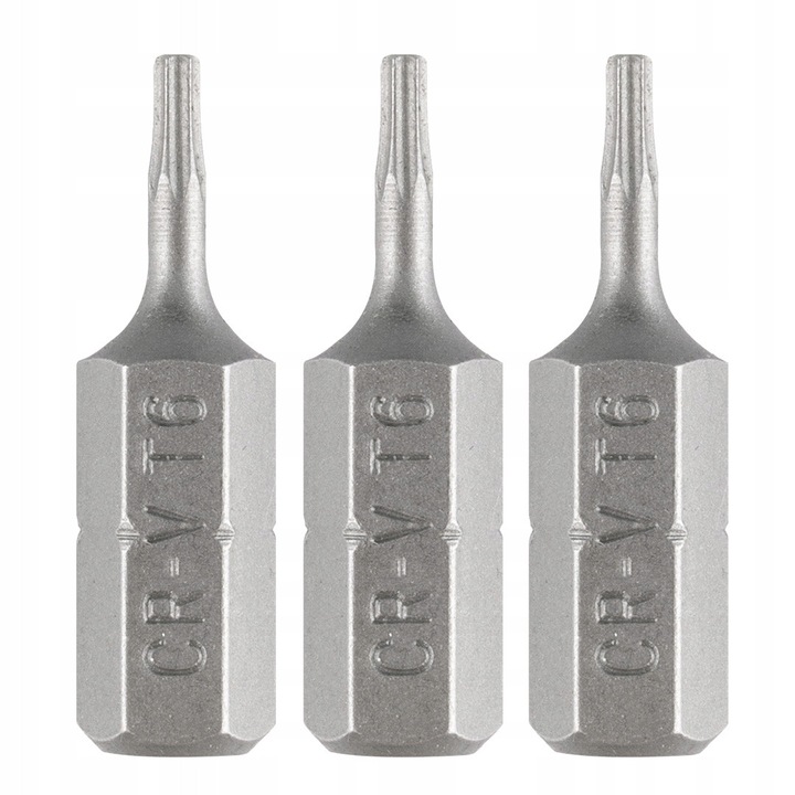 3 db-os Torx T6 x 25 mm-es bit készlet, kiváló minőségű