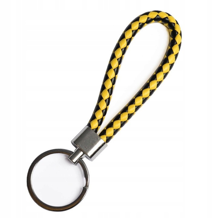 Breloc Motokey Pandantiv tip 5, negru și galben, cu inel argintiu