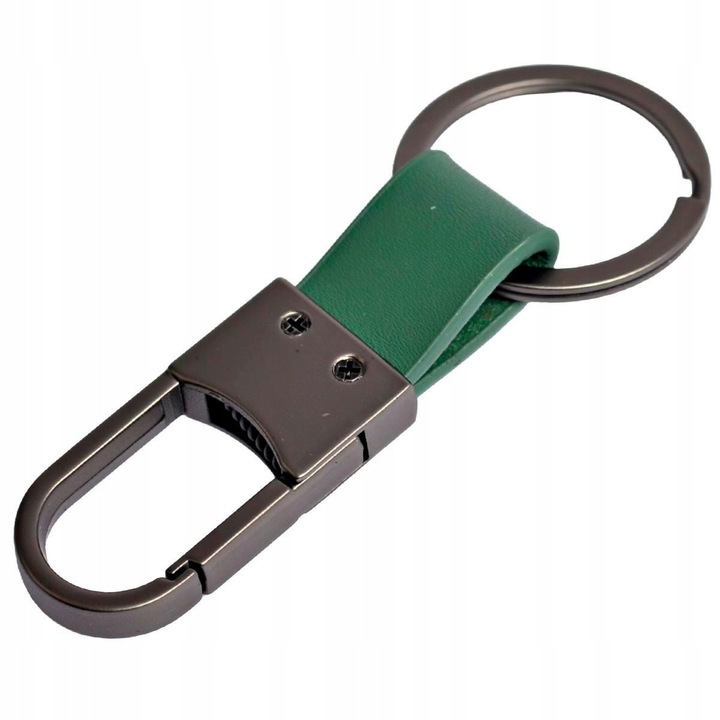Sötétzöld bőr kulcstartó