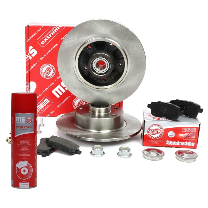 Fékbetét és féktárcsa készlet, hátsó kerékcsapággyal 200801161