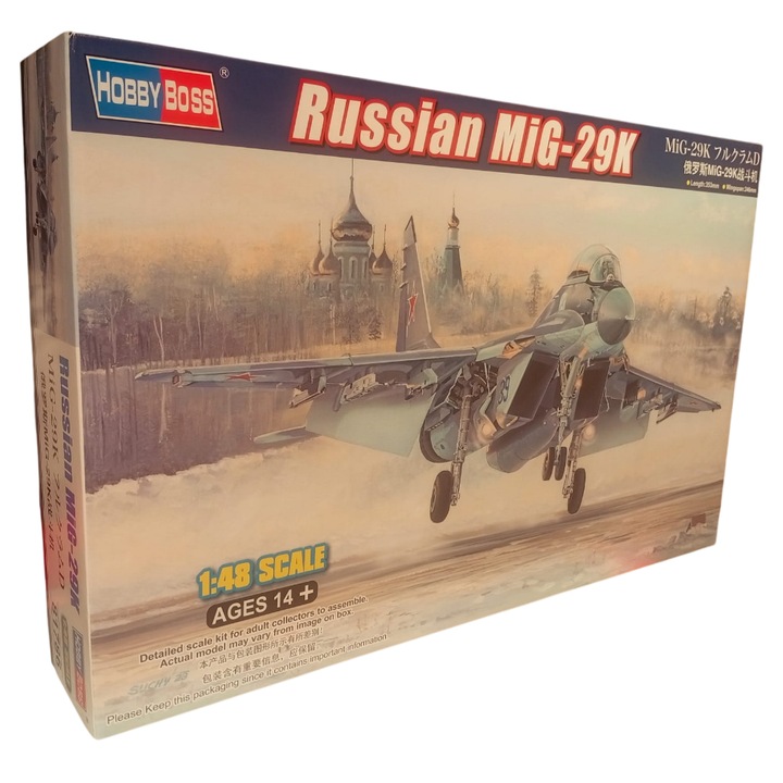 Kit de construit avion MiG 29K, Lungime 35.3 cm, Scara 1:48, 14+