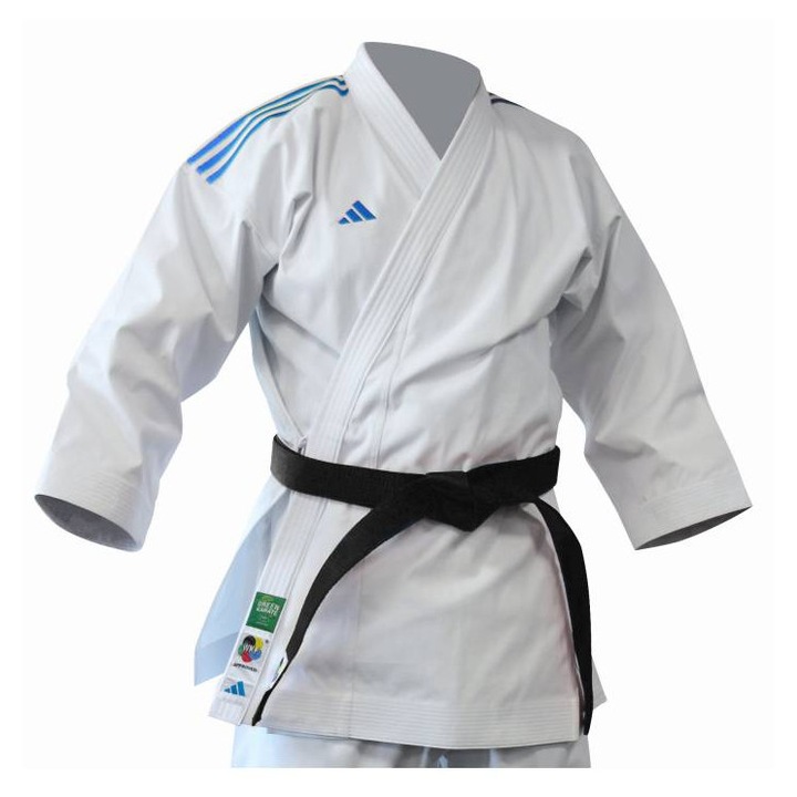 Bluza kimono Adidas Shori Kata PrimeGreen cu linii Albastre 150cm